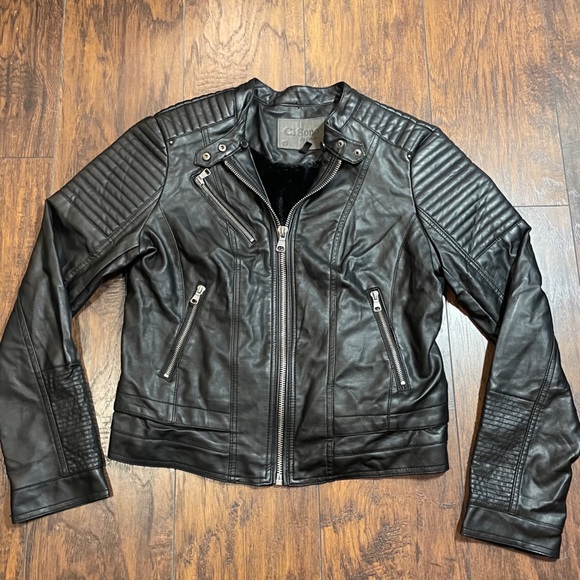 Cavalini Jackets & Blazers - Gi Sono By Cavalini Black Moto Jacket Faux Leather